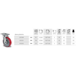 RUEDA BASIC N2U6 R1W 100 PLACA GIRATORIA