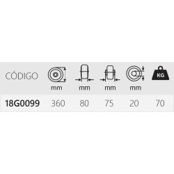 RUEDA IMPINCHABLE 360 LLANTA PLASTICO C/COJINETE RODILLOS