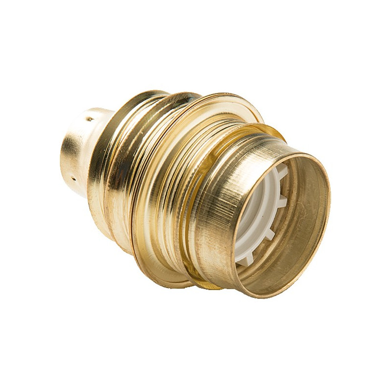 PORTALAMPARA 4A 250V E-27 METALICO DORADO