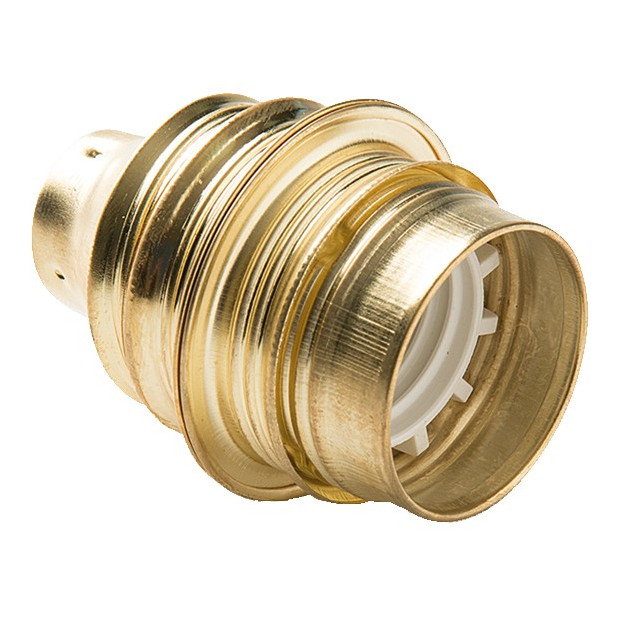 PORTALAMPARA 4A 250V E-27 METALICO DORADO