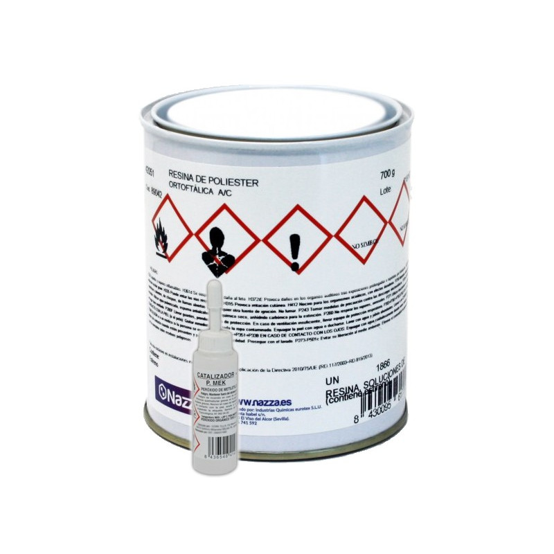 RESINA POLIESTER ORTOFTALI.NAZZA 700GR+ PEROXIDO 20ML