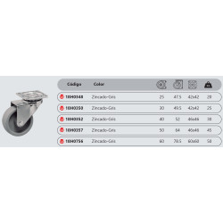 RUEDA MOBILE SLL 30MM PLACA