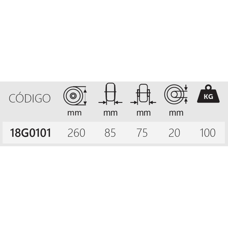 RUEDA IMPINCHABLE 260 LLANTA ACERO