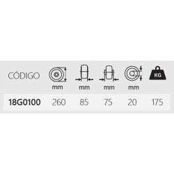RUEDA NEUMATICA 260 LLANTA ACERO