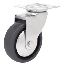 RUEDA EMILY 100MM PLACA 60x60 SIN FRENO GRIS C/ANTIHILOS