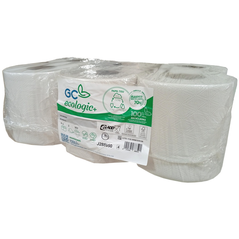 PAPEL SECAMANOS 2 CAPAS RECYC. LT 106M. (6und.)