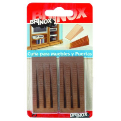 CUÑA PLASTICO COLOR MADERA MEDIANA 66x30x15mm 2und.
