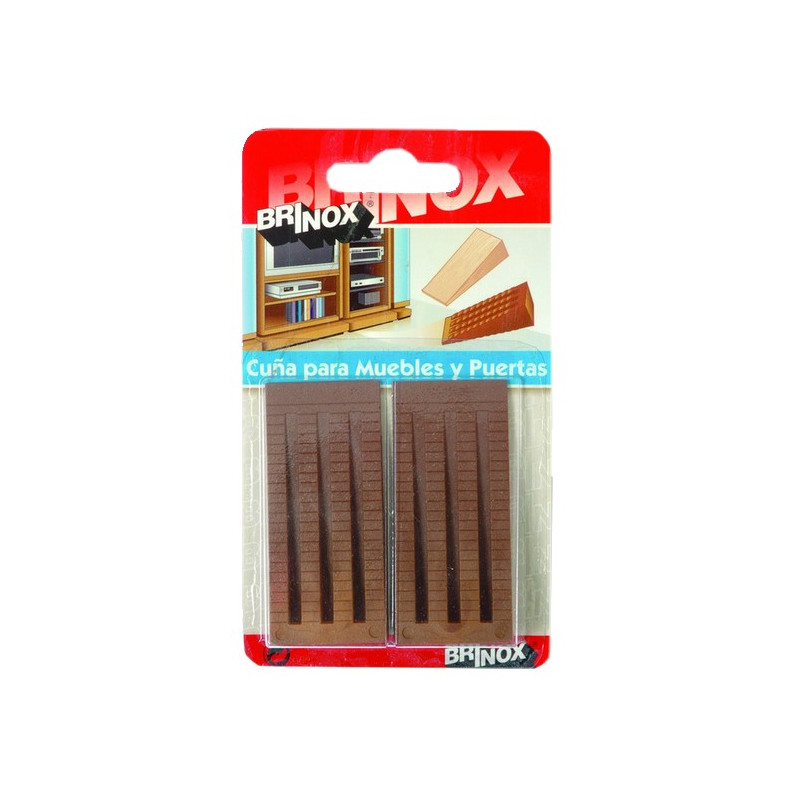 CUÑA PLASTICO COLOR MADERA MEDIANA 66x30x15mm 2und.