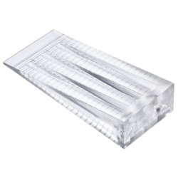 CUÑA PLASTICO TRANSP. MEDIANA 66x30x15mm 2und.