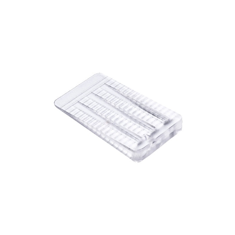 CUÑA PLASTICO TRANSP. PEQUEÑA 50x30x7mm 2und.