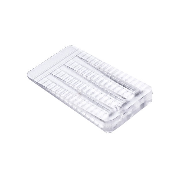 CUÑA PLASTICO TRANSP. PEQUEÑA 50x30x7mm 2und.