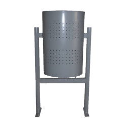 PAPELERA CIRCULAR GRIS FS-60 LITROS