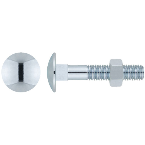 TORNILLO+TUERCA ZINC. DIN603/DIN934 M5x30 PC5