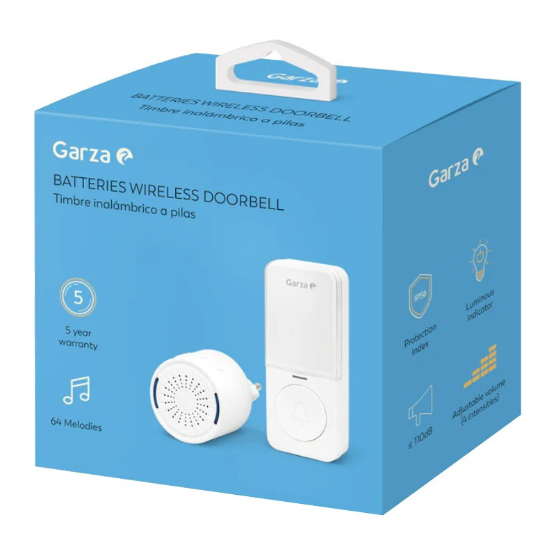 TIMBRE INALAMBRICO MINI PLUG+BAT BLANCO