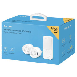 TIMBRE INALAMBRICO MINI PLUG+BAT BLANCO 2 RECEPT.