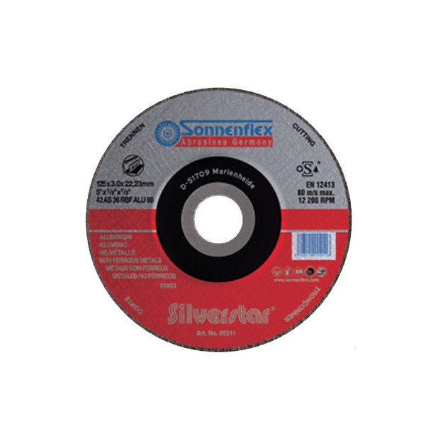 DISCO CORTE SILVERSTAR 125x1,0x22,23mm ALUMINIO