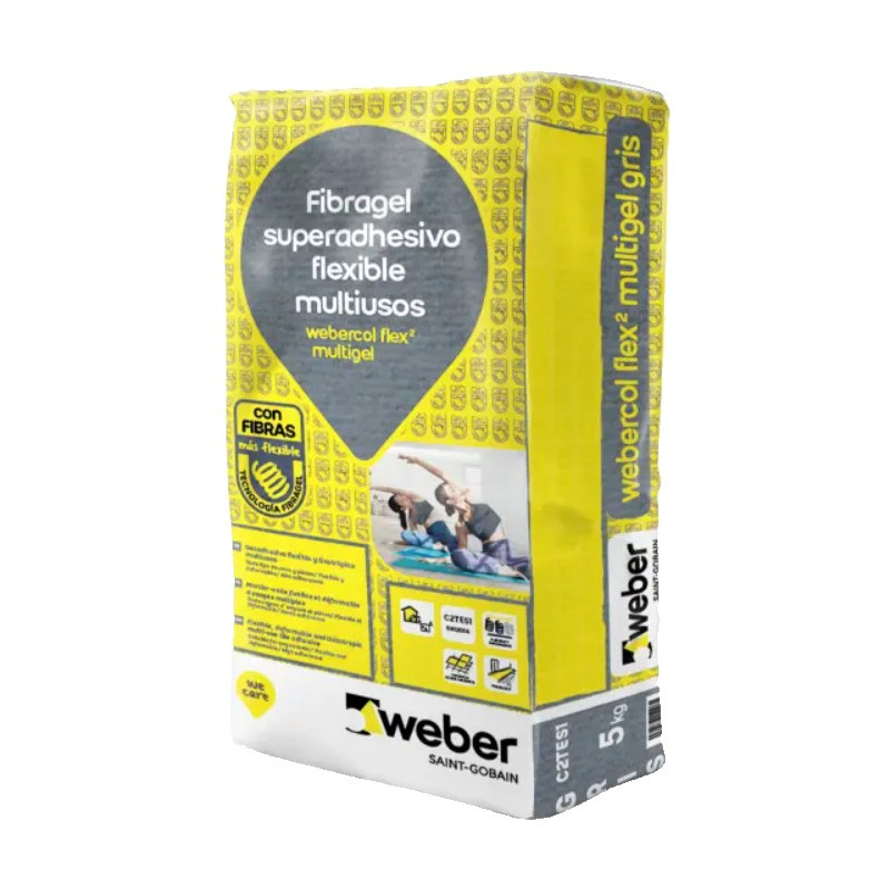 WEBERCOL FLEX2 FIBRAGEL BLANCO 5KG