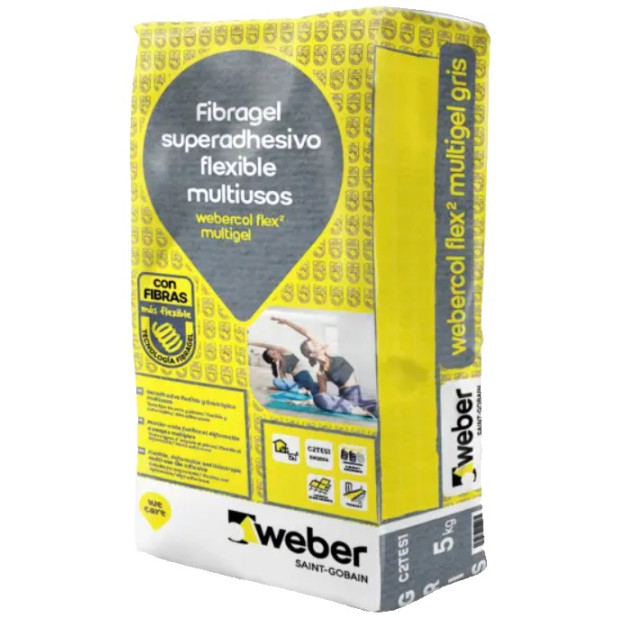 WEBERCOL FLEX2 FIBRAGEL BLANCO 5KG