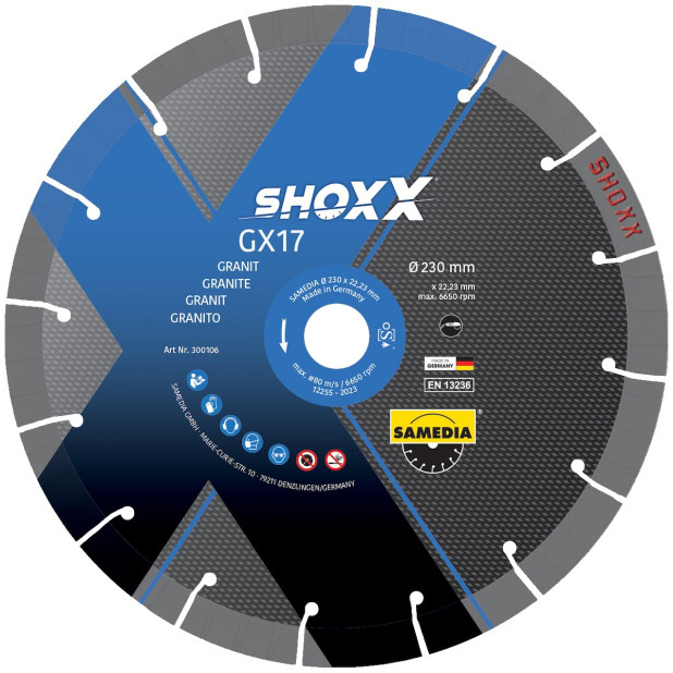 DISCO DIAMANTE GRANITO SHOXX GX17 230x22,23mm