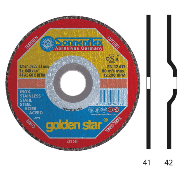 DISCO CORTE GOLDEN STAR 125x1,0x22,23mm INOX