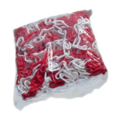CADENA PVC ROJO/BLANCO 8MM (25MTS)