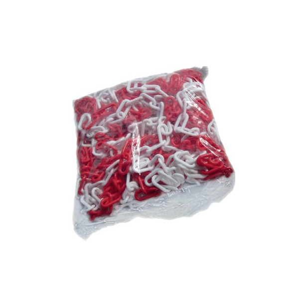 CADENA PVC ROJO/BLANCO 8MM (25MTS)