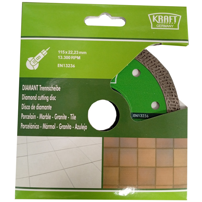 DISCO DIAMANTE KRAFT BOHRER PH10 115x1,4x22,23mm PORCELANICO