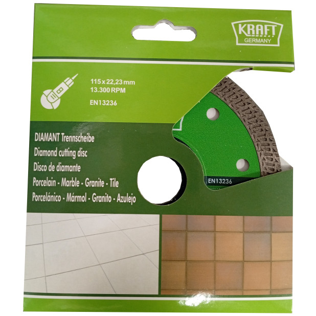 DISCO DIAMANTE KRAFT BOHRER PH10 115x1,4x22,23mm PORCELANICO