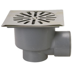 SUMIDERO SIFÓNICO HORIZONTAL 125x125 TAPA INOX