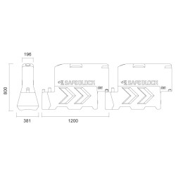 SEPARADOR DE VIA 80CM ROJO