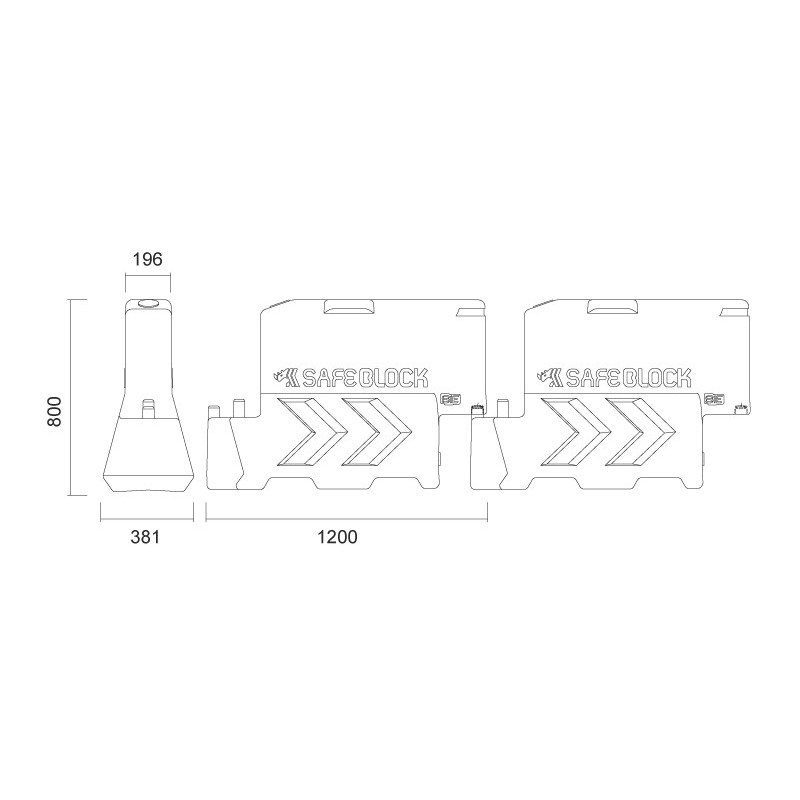 SEPARADOR DE VIA 80CM ROJO