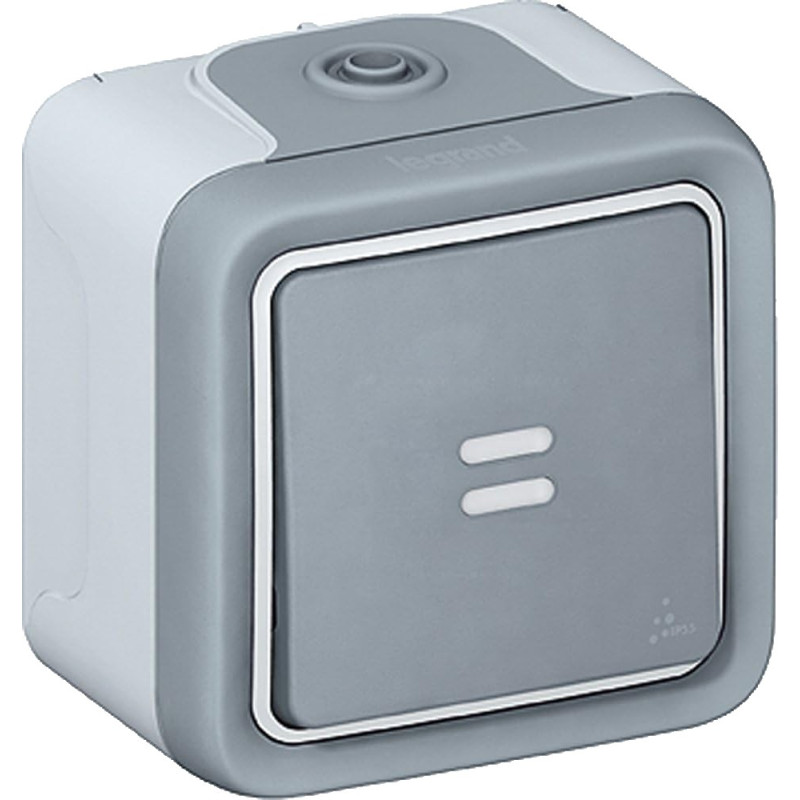 PULSADOR SUPERFICIE LUMIN PLEXO GRIS