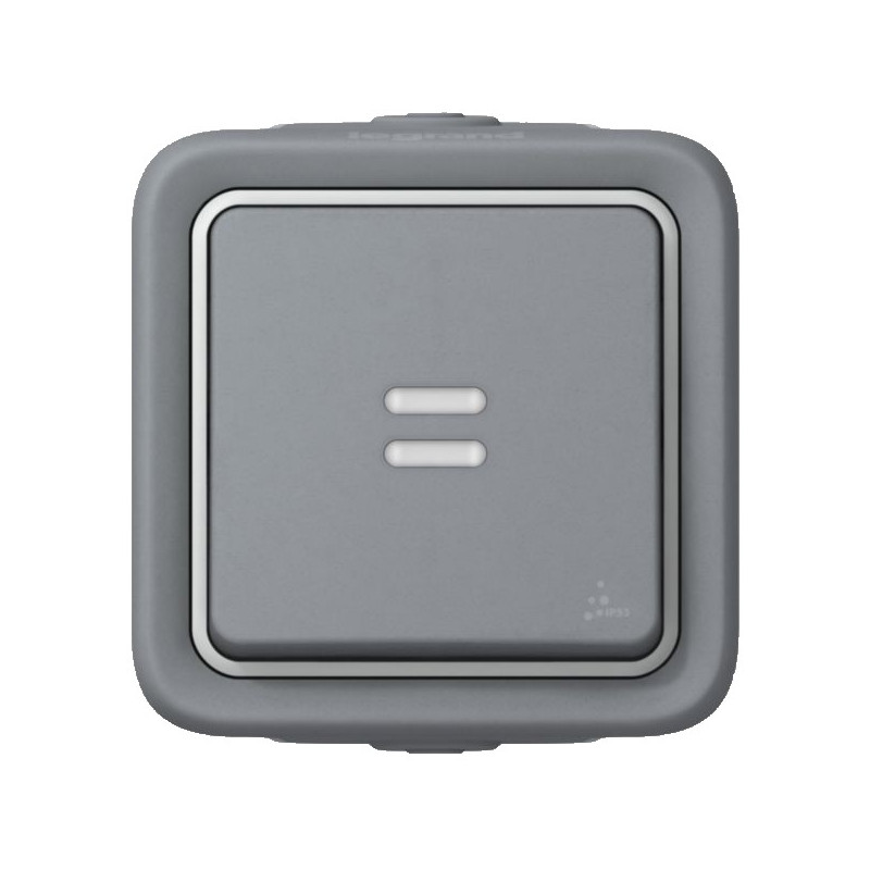 PULSADOR SUPERFICIE LUMIN PLEXO GRIS