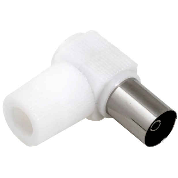 CONECTOR ANTENA ACODADO HEMBRA BLANCO