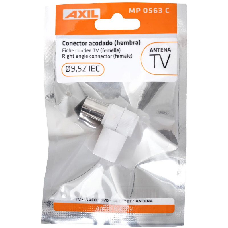 CONECTOR ANTENA ACODADO HEMBRA BLANCO