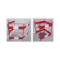 VALLA METALICA PLEGABLE PARA TAPA ALCANTARILLA 75x10CM