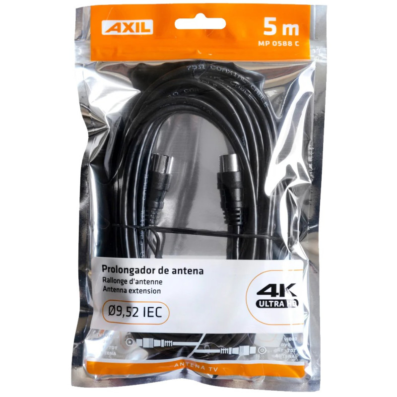 CABLE PROLONGACION ANTENA NEGRO (ROLLO 5MTS)