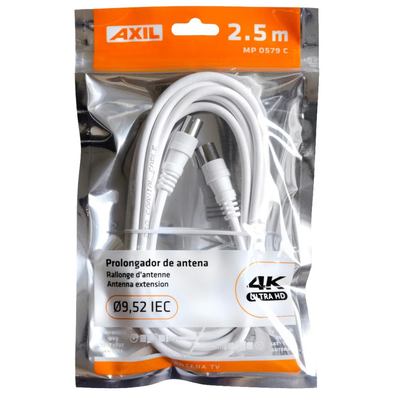 CABLE PROLONGACION ANTENA BLANCO (ROLLO 2.5MTS)