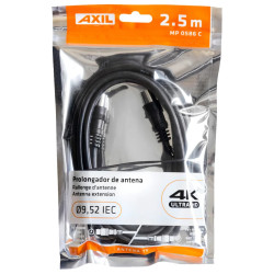 CABLE PROLONGACION ANTENA NEGRO (ROLLO 2.5MTS)