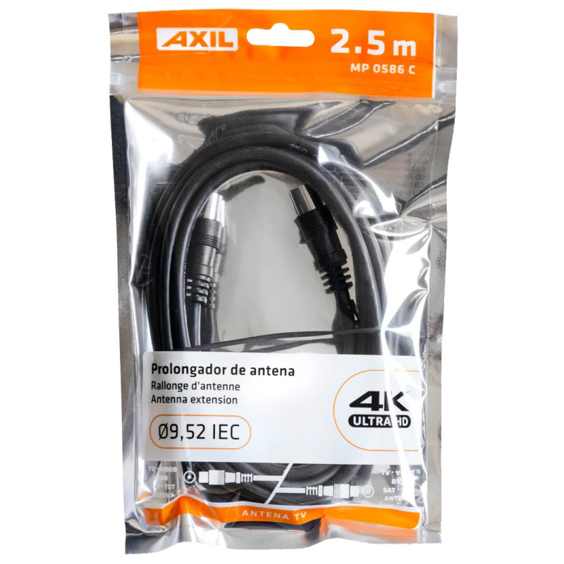 CABLE PROLONGACION ANTENA NEGRO (ROLLO 2.5MTS)