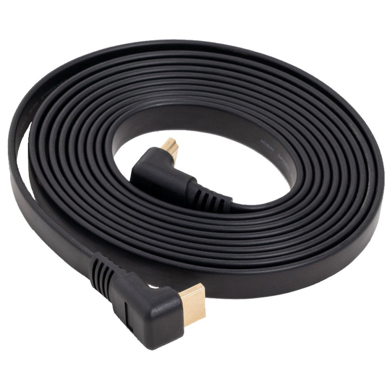 CABLE HDMI PLANO Y CONECTOR RECTO 270º 3M