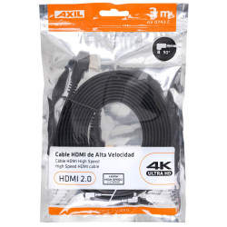 CABLE HDMI PLANO Y CONECTOR RECTO 270º 3M