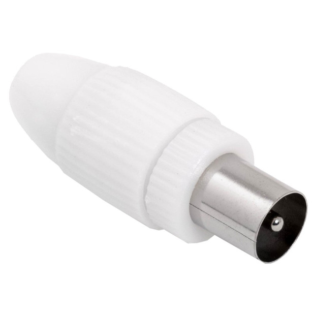 CONECTOR ANTENA RECTO MACHO BLANCO