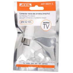CONECTOR ANTENA RECTO MACHO BLANCO