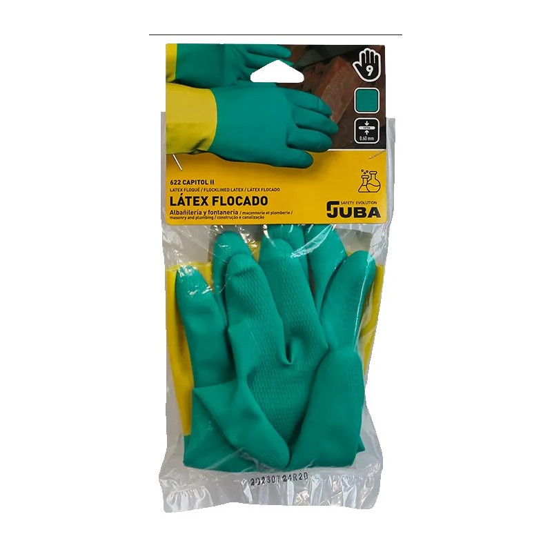 GUANTE CAPITOL II BICOLOR LATEX FLOCADO T.10