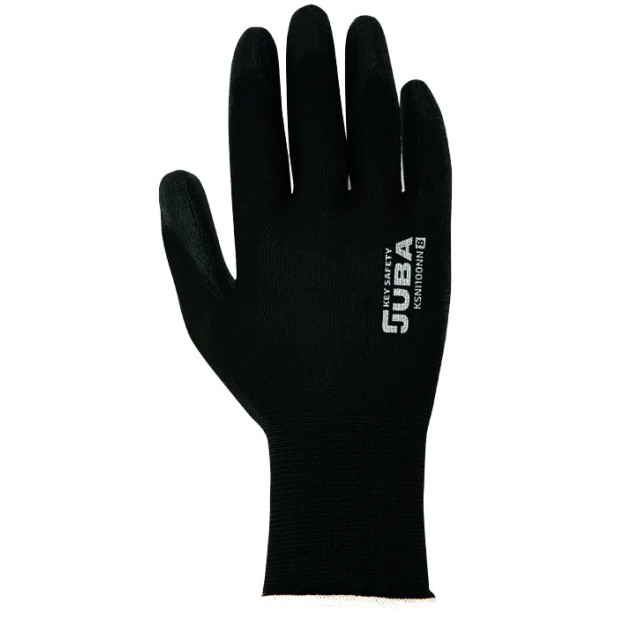 GUANTE POLIESTER REC. NITRILO NEGRO T.9