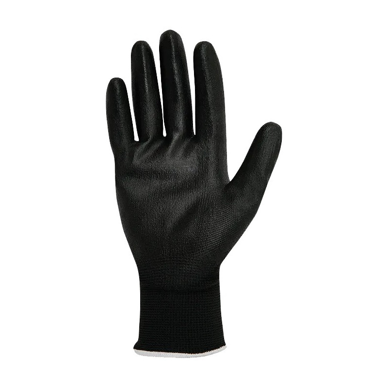 GUANTE POLIESTER REC. NITRILO NEGRO T.9