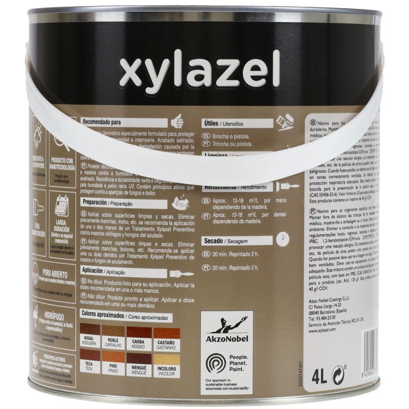 PROTECTOR LASUR AGUA SATINADO CASTAÑO 4L