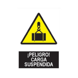 SEÑAL ¡PELIGRO! CARGA SUSPENDIDA 21x29CM