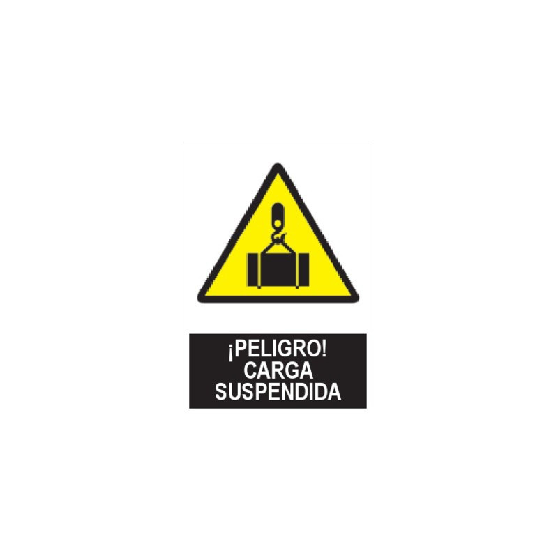 SEÑAL ¡PELIGRO! CARGA SUSPENDIDA 21x29CM